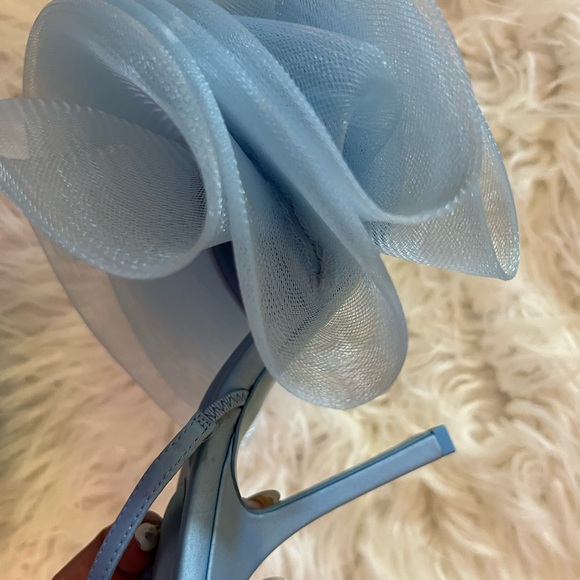 Insanely Pretty Alexander Wang “Pom 105” Silk Tulle Sandals Sky Blue 38.5 BNIB - Picture 5 of 15